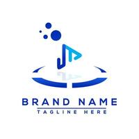 lettre jm bleu professionnel logo pour tout sortes de affaires vecteur