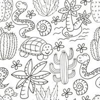 illustration à colorier. cactus, aloès, succulentes. éléments naturels décoratifs vecteur