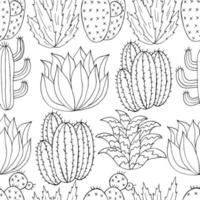 illustration à colorier. cactus, aloès, succulentes. éléments naturels décoratifs vecteur