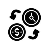 temps est argent icône. vecteur glyphe icône pour votre site Internet, mobile, présentation, et logo conception.
