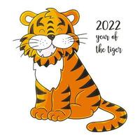 nouvel an 2022. illustration de dessin animé pour cartes postales, calendriers, affiches vecteur