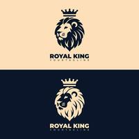 Royal Roi Lion logo couronne logo abstrait minimal vecteur