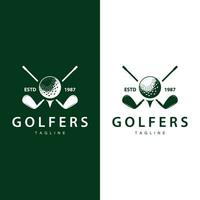 le golf logo vecteur sport le golf tournoi champion club conception bâton et balle, modèle illustration