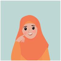 mignonne souriant hijab fille illustration vecteur