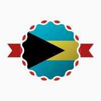 Créatif Bahamas drapeau emblème badge vecteur