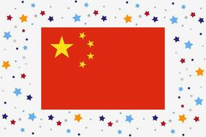 Chine drapeau indépendance journée fête avec étoiles vecteur