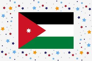Jordan drapeau indépendance journée fête avec étoiles vecteur