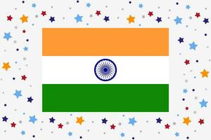 Inde drapeau indépendance journée fête avec étoiles vecteur