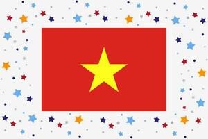 vietnam drapeau indépendance journée fête avec étoiles vecteur