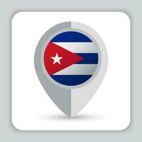 Cuba drapeau épingle carte icône vecteur