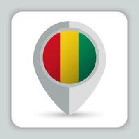 Guinée drapeau épingle carte icône vecteur