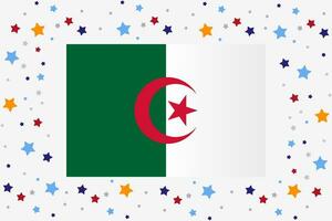 Algérie drapeau indépendance journée fête avec étoiles vecteur