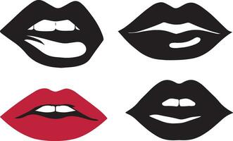 magnifique lèvre vecteur silhouette illustration 4