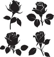 Rose vecteur art silhouette illustration 3