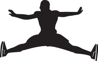 homme sauter pose vecteur silhouette 4