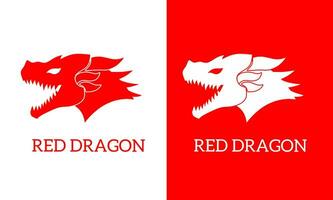 illustration vecteur graphique de conception symbole logo rouge dragon tête