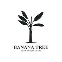 banane arbre silhouette vecteur Facile logo modèle.