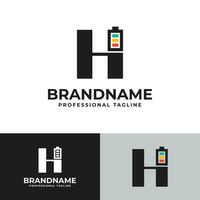 lettre h batterie logo, adapté pour affaires en relation à batterie avec h initiale vecteur