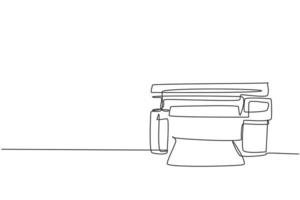 un seul dessin d'imprimante laser numérique pour entreprise commerciale. concept d'outils d'équipement de petit bureau à domicile d'électricité. illustration de conception de vecteur de dessin graphique en ligne continue dynamique