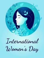 carte pour international aux femmes jour, aux femmes histoire mois vecteur