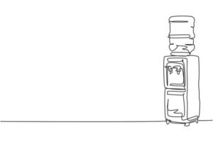 un dessin au trait continu d'un distributeur d'eau électrique avec un appareil ménager de gallon en plastique. concept de modèle d'outils ménagers électriques. illustration graphique de vecteur de conception de dessin de ligne unique à la mode