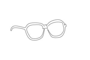 un dessin au trait continu de lunettes de soleil modernes pour l'icône du logo du magasin d'optique. concept de modèle de symbole de logo de lunettes de style de mode. illustration vectorielle de conception de dessin de ligne unique à la mode vecteur