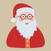 de bonne humeur dessin animé Père Noël claus avec des lunettes vecteur