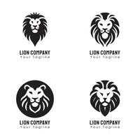 ensemble de vecteur Lion logo Facile et minimaliste