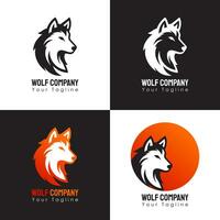 ensemble de vecteur Loup logo Facile et minimaliste