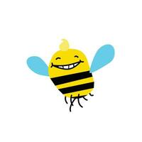 illustration de une dessin animé abeille. vecteur illustration. marrant abeille, bourdon. image est isolé sur blanc Contexte. mascotte pour le entreprise.