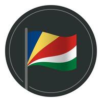 abstrait les Seychelles drapeau plat icône dans cercle isolé sur blanc Contexte vecteur