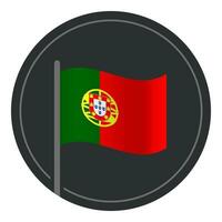 abstrait le Portugal drapeau plat icône dans cercle isolé sur blanc Contexte vecteur