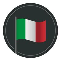 abstrait Italie drapeau plat icône dans cercle isolé sur blanc Contexte vecteur