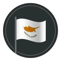 abstrait Chypre drapeau plat icône dans cercle isolé sur blanc Contexte vecteur