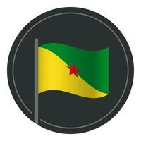 abstrait français Guyane drapeau plat icône dans cercle isolé sur blanc Contexte vecteur