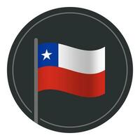 abstrait Chili drapeau plat icône dans cercle isolé sur blanc Contexte vecteur