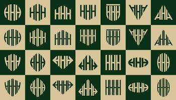 géométrique ligne abstrait initiale lettre h hhh hhhh logo conception ensemble vecteur