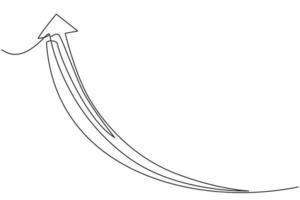 dessin au trait continu unique du symbole de la flèche montante. au-dessus de la direction de la forme du pointeur. concept de minimalisme dynamique une ligne dessiner illustration vectorielle de conception graphique vecteur
