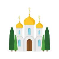 orthodoxe église plat conception vecteur illustration. cathédrale église icône isolé