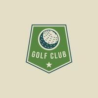le golf club emblème logo vecteur illustration modèle icône graphique conception. Balle de sport signe ou symbole pour tournoi ou ligue Tim avec badge bouclier concept