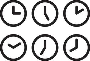 ensemble l'horloge icône vecteur. temps ligne graphique conception éléments de horloges. vecteur