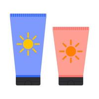 beauté se soucier crème solaire plat illustration vecteur