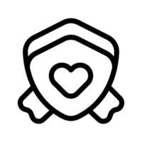 cœur bouclier icône vecteur symbole conception illustration