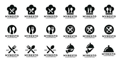 restaurant logo ensemble conception vecteur illustration