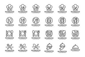 restaurant logo ensemble conception vecteur illustration