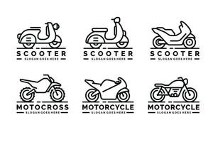 moto logo ensemble conception vecteur illustration