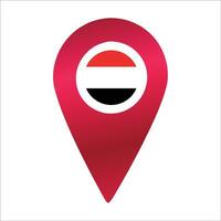 destination épingle icône avec Yémen flag.location rouge carte marqueur vecteur