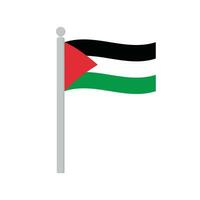 drapeau de Palestine sur mât isolé vecteur