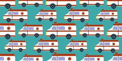 modèle vectorielle continue de voiture d'ambulance isolé sur fond gris. illustration de fourgon médical. ambulance auto paramédicale d'urgence. illustration pour l'industrie pharmaceutique. vecteur