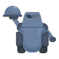maison robot serveur icône dessin animé vecteur. futur assiette vecteur